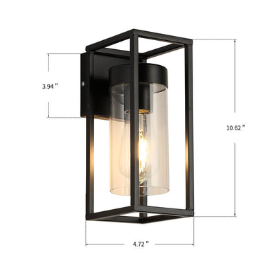 Einfache quadratische Wandleuchte aus Glas mit 1 Licht 