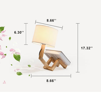 Modern Fabric Robot 1-Light Adjustable Table Lamps