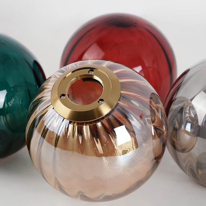 Modern Colored Water Glass Orb 1-Light Pendant Light