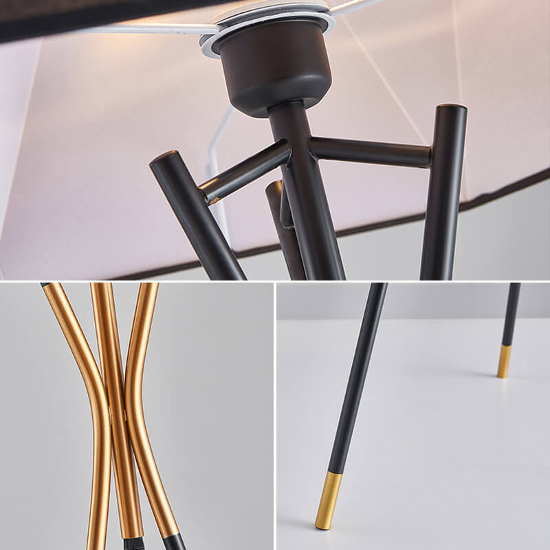 Lámpara de pie de 1 luz de tela y hierro geométrico minimalista moderno para sala de estar 
