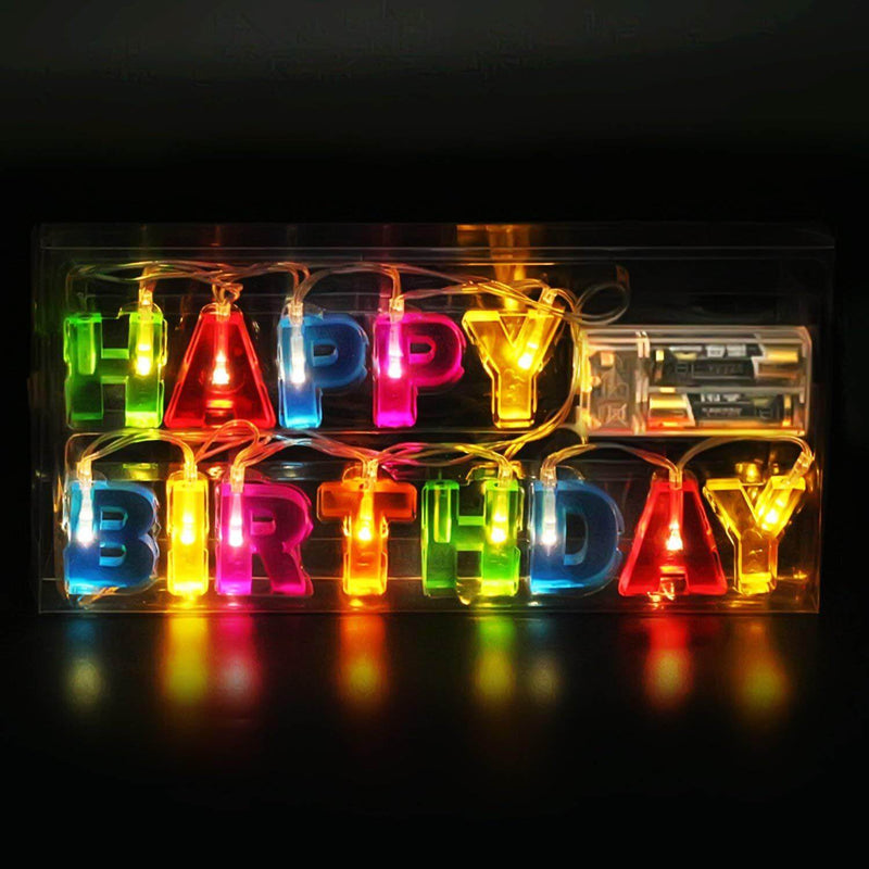 Alles Gute zum Geburtstag LED Bunte Buchstaben Geburtstagsfeier Dekoration Lichterketten 