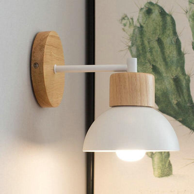Nordic Wood Metal 1-Light Wall Sconce Lamps