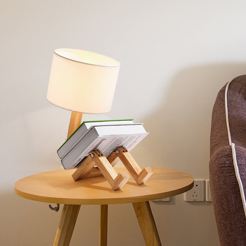 Modern Fabric Robot 1-Light Adjustable Table Lamps