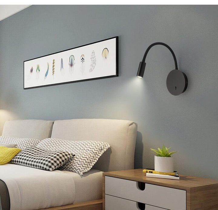 Applique murale LED minimaliste à 1 lumière avec réglage à 360 degrés 