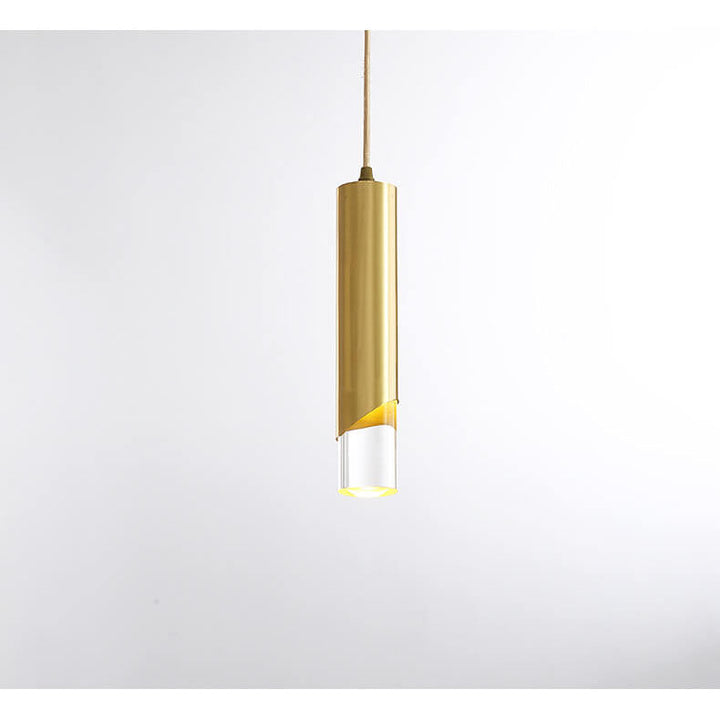 Suspension LED simple à 1 lumière en cylindre long 