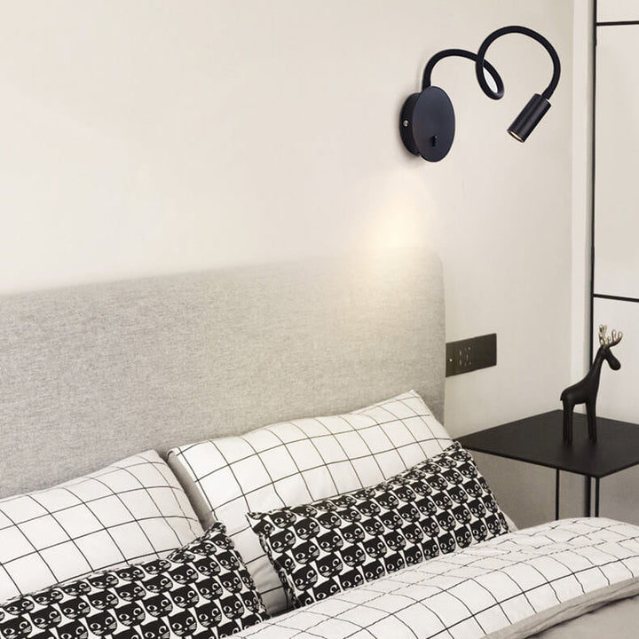 Applique murale LED minimaliste à 1 lumière avec réglage à 360 degrés 
