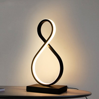 Minimalist Bending Line Spiral 8 Shape 1-Light LED Table Lamps