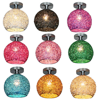 Modern Colorful 1-Light Dome Semi-Flush Mount Light