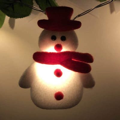 Guirlande lumineuse de Noël Bonhomme de neige 20/30 lumières USB Batterie Décoration Guirlande lumineuse 