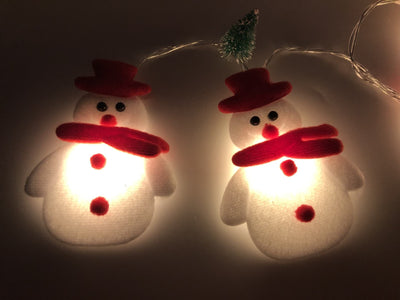 Guirlande lumineuse de Noël Bonhomme de neige 20/30 lumières USB Batterie Décoration Guirlande lumineuse 