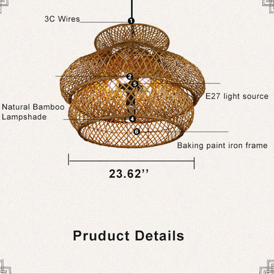 Retro Rattan Weaving 3 Layers 4/6 Light Chandeliers