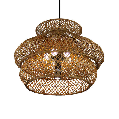 Retro Rattan Weaving 3 Layers 4/6 Light Chandeliers