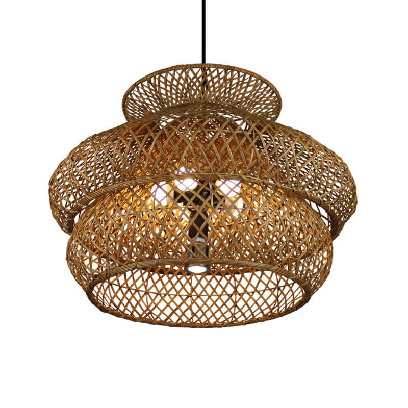 Retro Rattan Weaving 3 Layers 4/6 Light Chandeliers