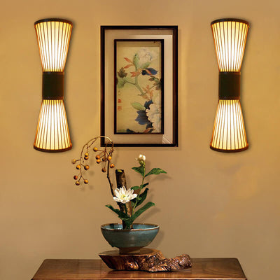 Retro Bamboo Weaving 1-Light Wall Sconce Lamps
