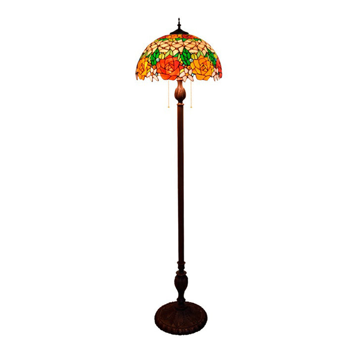 Tiffany Kreatives Rosendesign 3-Licht Stehende Stehlampe 