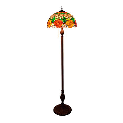 Tiffany Creative Rose Design Stehlampe mit 3 Leuchten 