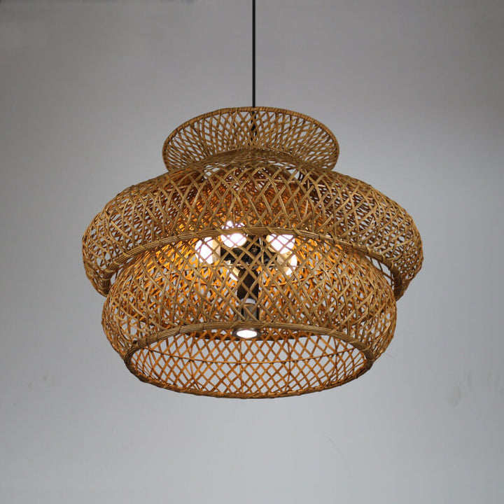 Retro Rattan Weaving 3 Layers 4/6 Light Chandeliers