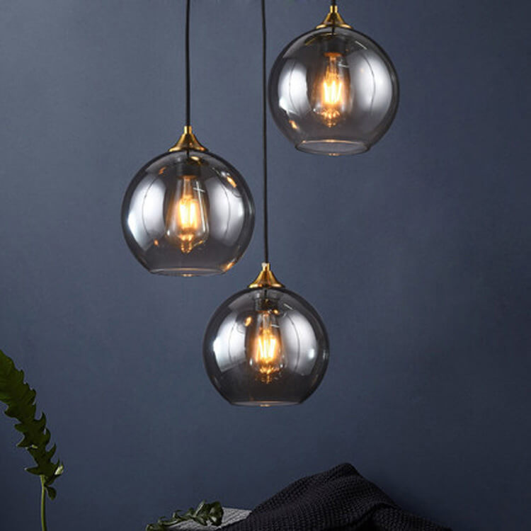 Industrial Glass 1-Light Globe Pendant Light