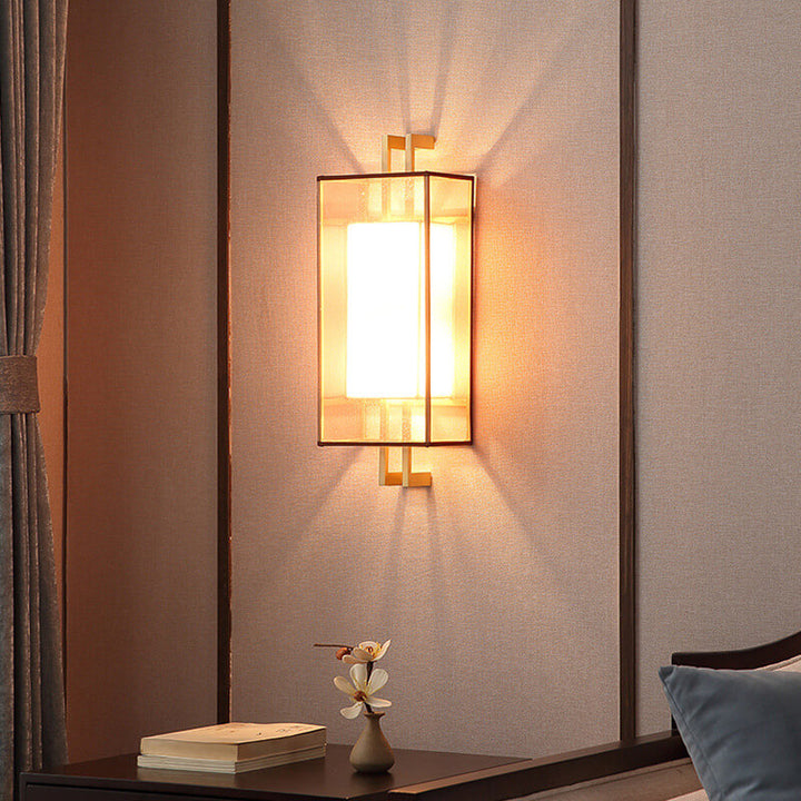 Minimalist Fabric 1-Licht Chinesische Elemente Wandleuchte 