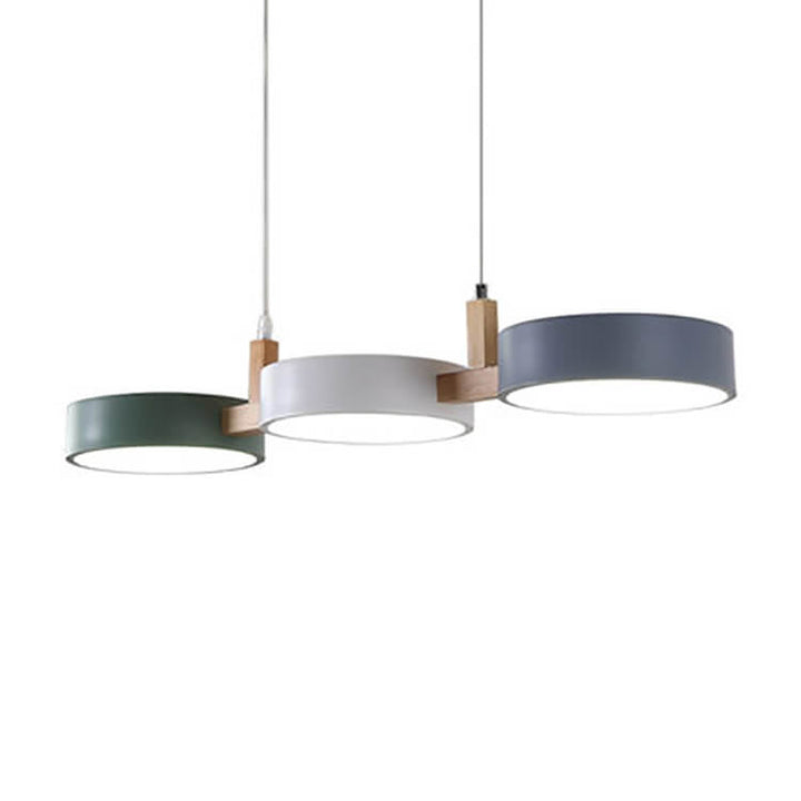 Moderne Macaron Trommelform 3-Licht LED-Kronleuchter 