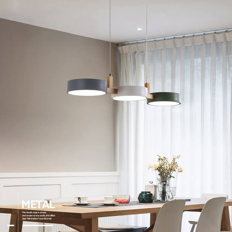 Moderne Macaron Trommelform 3-Licht LED-Kronleuchter 