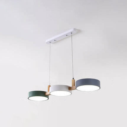 Moderne Macaron Trommelform 3-Licht LED-Kronleuchter 