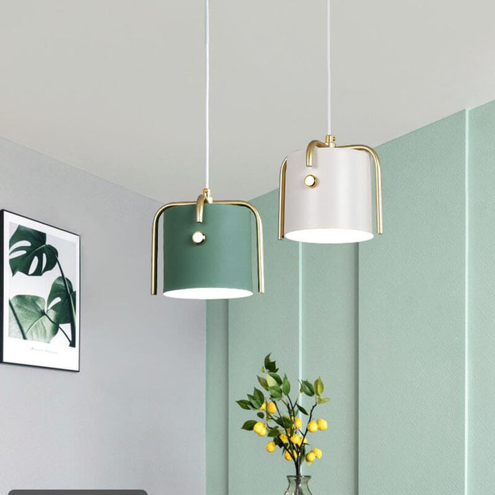 Luminaire suspendu à 1 lumière en forme de baril cylindrique Nordic Simplicity 