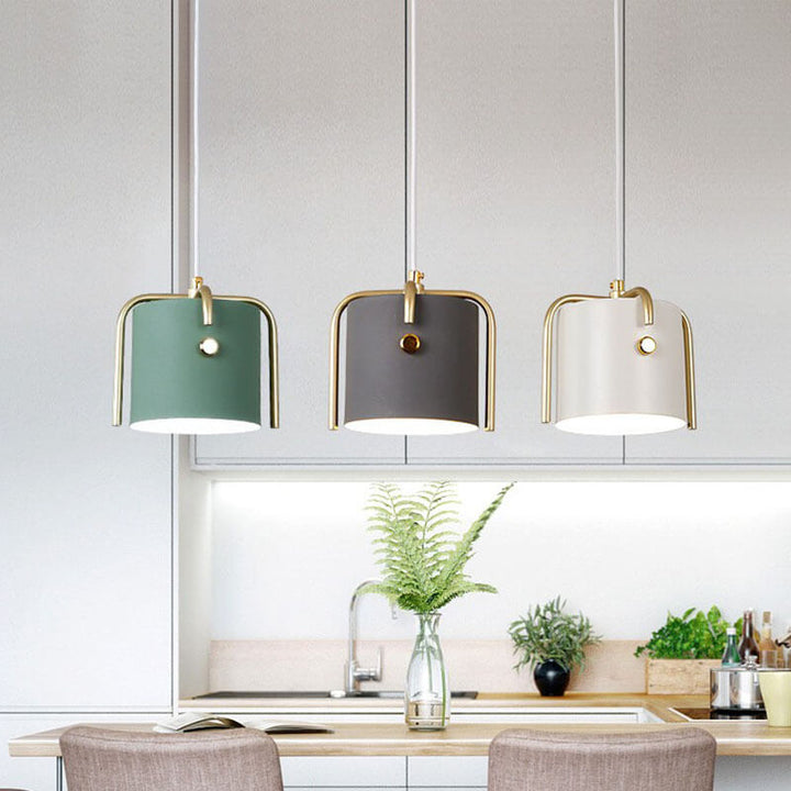 Luminaire suspendu à 1 lumière en forme de baril cylindrique Nordic Simplicity 