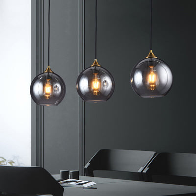 Industrial Glass 1-Light Globe Pendant Light