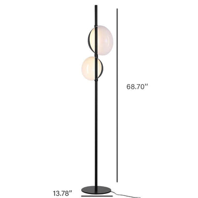 Schmiedeeiserne Round Shad 2-Licht-Schüssel-Stehlampen 