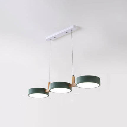 Moderne Macaron Trommelform 3-Licht LED-Kronleuchter 