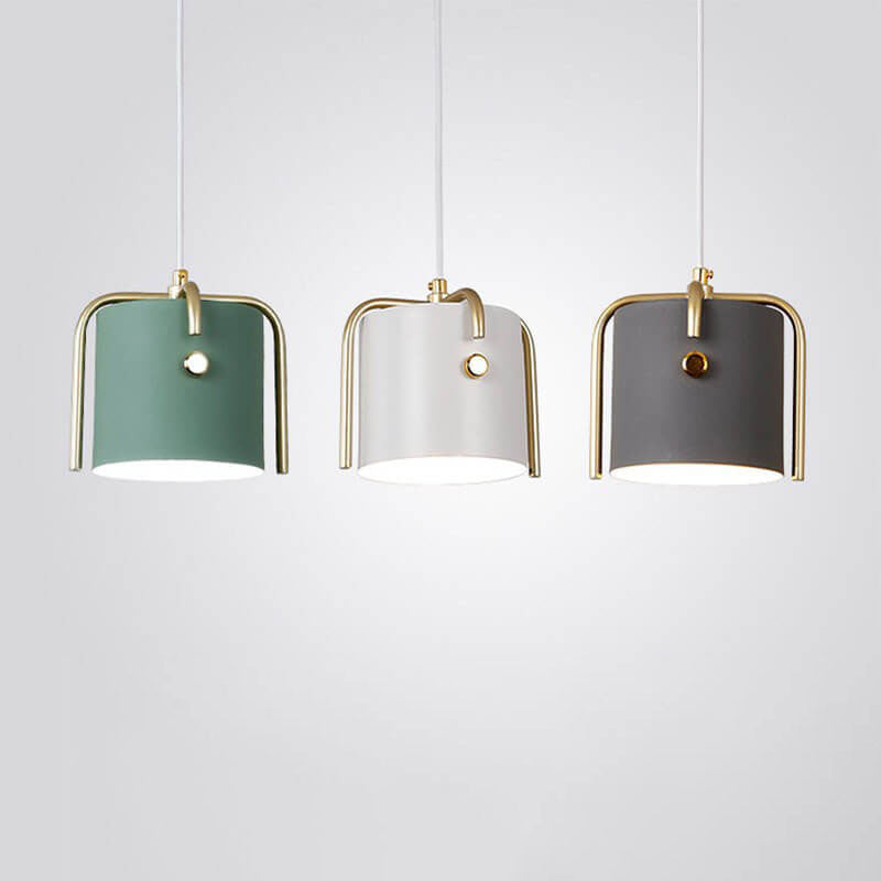 Nordic Simplicity Cylinder Barrel Metal 1-Light Pendant Light