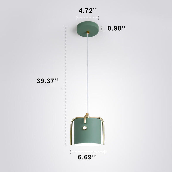 Luminaire suspendu à 1 lumière en forme de baril cylindrique Nordic Simplicity 