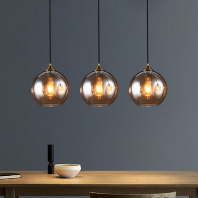 Industrial Glass 1-Light Globe Pendant Light