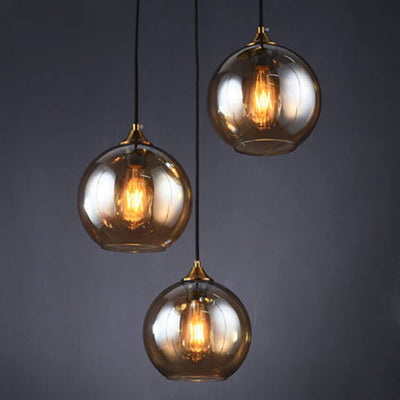 Industrial Glass 1-Light Globe Pendant Light