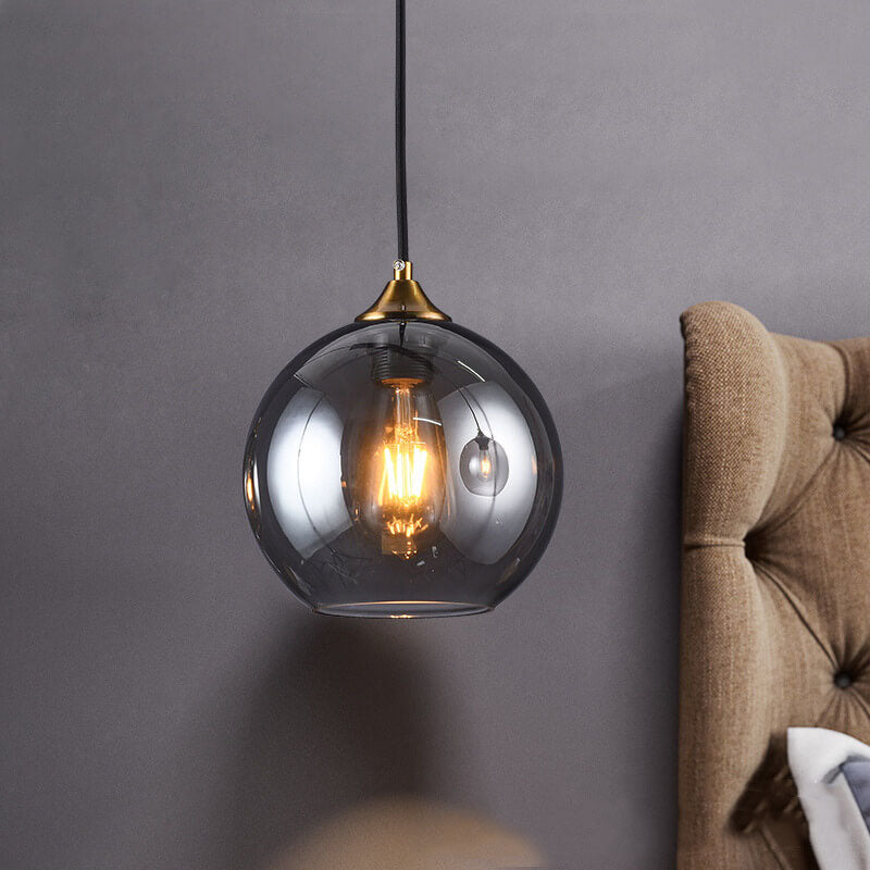 Industrial Glass 1-Light Globe Pendant Light