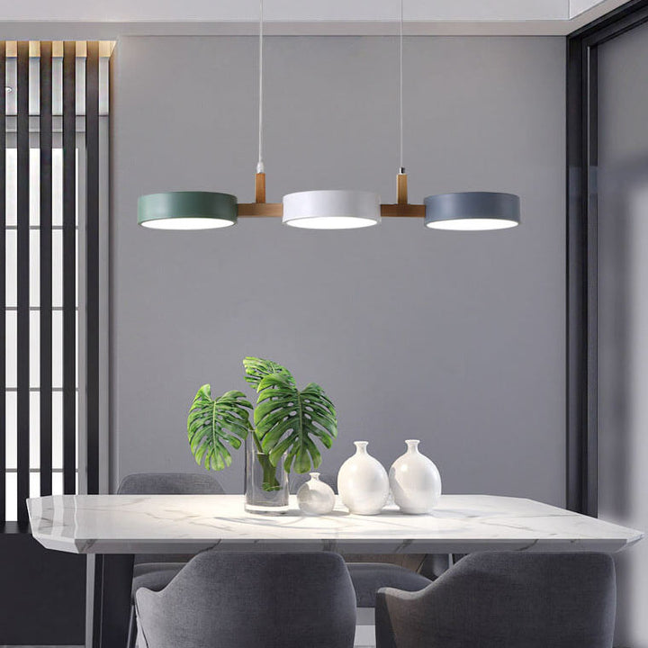 Moderne Macaron Trommelform 3-Licht LED-Kronleuchter 