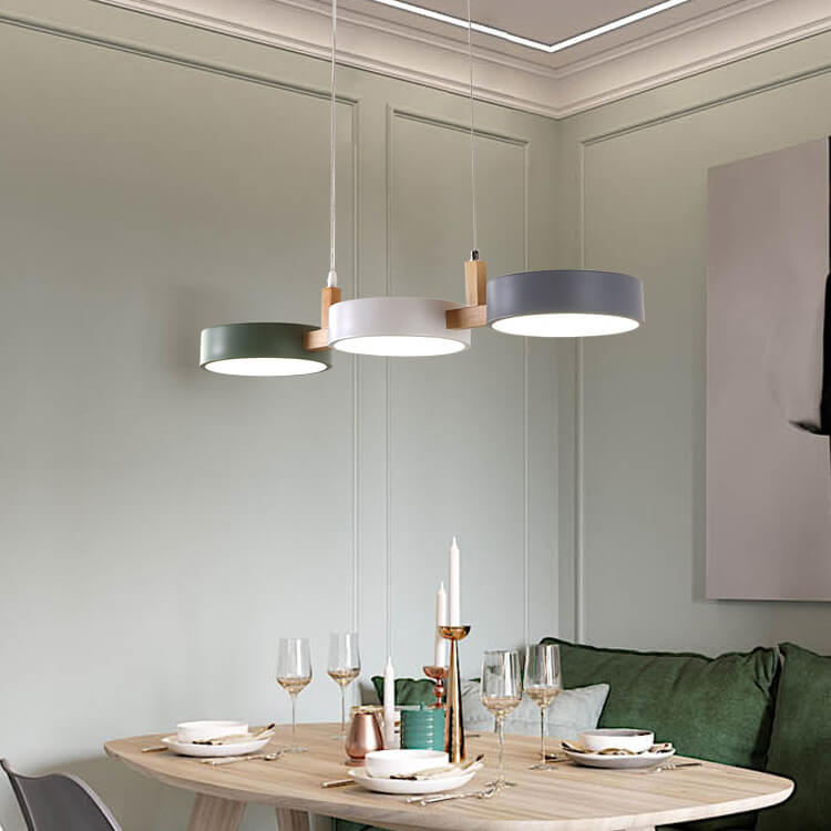 Moderne Macaron Trommelform 3-Licht LED-Kronleuchter 
