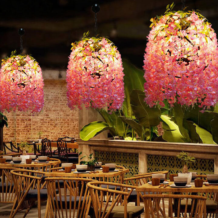 Chandeliers Fleur Industrielle Colorée 1/3/5-Lumière Globe 