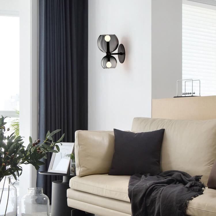 Moderne 2-flammige Wandleuchte in Schalenform 