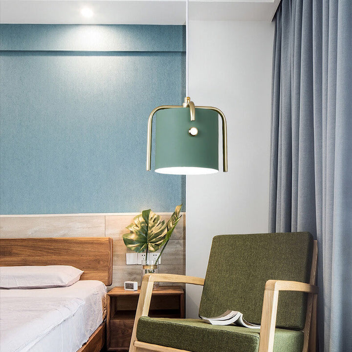 Luminaire suspendu à 1 lumière en forme de baril cylindrique Nordic Simplicity 