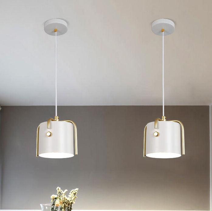 Luminaire suspendu à 1 lumière en forme de baril cylindrique Nordic Simplicity 