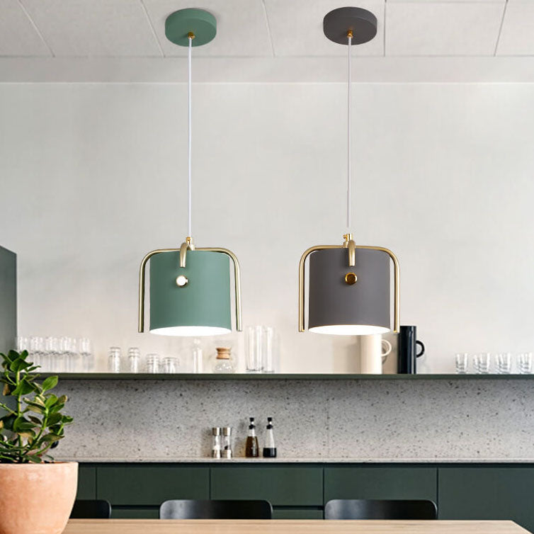 Luminaire suspendu à 1 lumière en forme de baril cylindrique Nordic Simplicity 