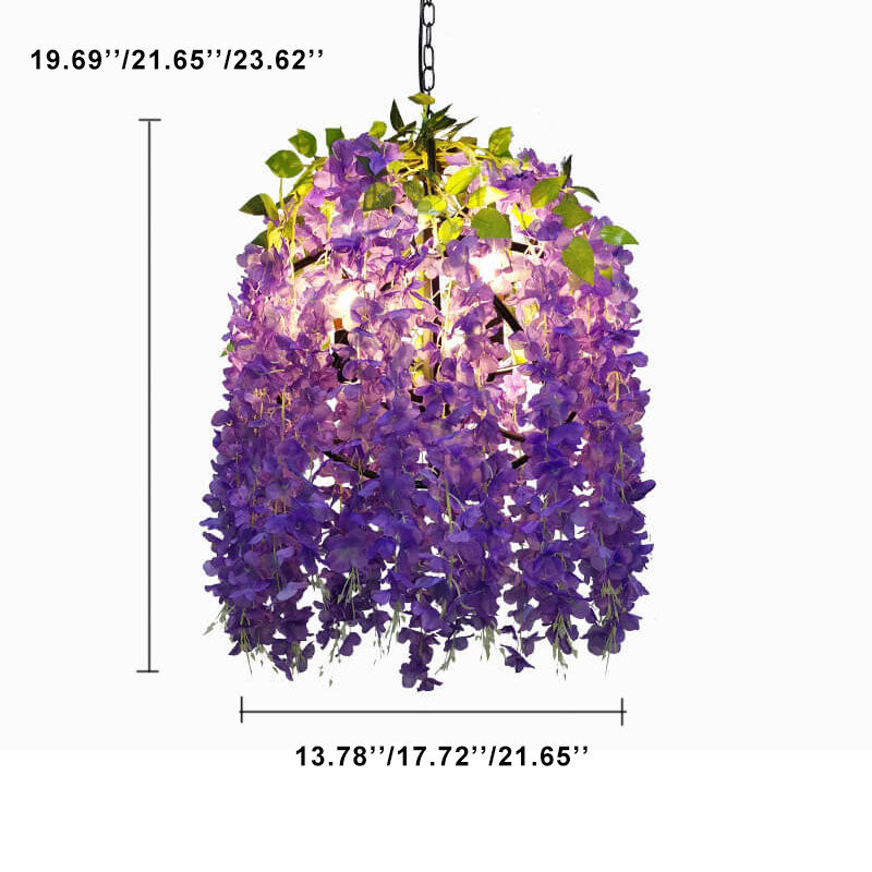 Chandeliers Fleur Industrielle Colorée 1/3/5-Lumière Globe 