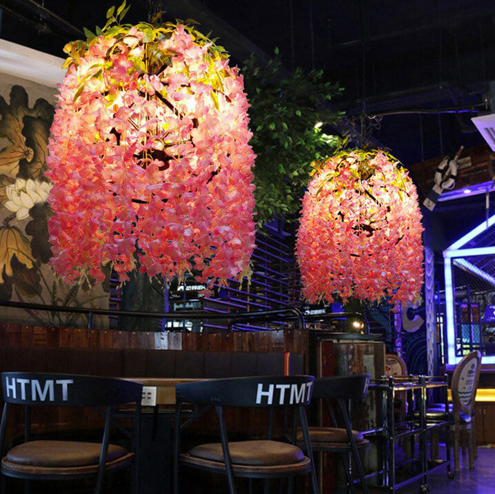 Chandeliers Fleur Industrielle Colorée 1/3/5-Lumière Globe 