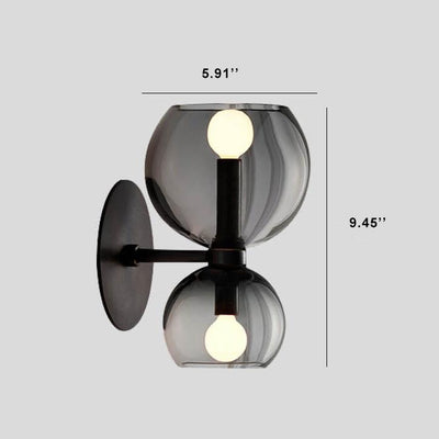 Modern 2-Light Bowl Shaped Wall Sconce Lamps