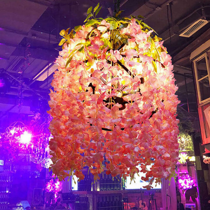 Chandeliers Fleur Industrielle Colorée 1/3/5-Lumière Globe 