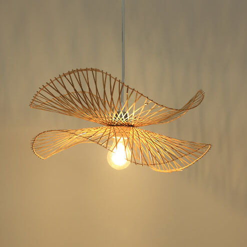 Moderne Bambusweberei 1-Licht Schmetterling Pendelleuchte 