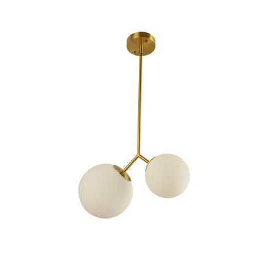 Nordic Milk White Glass Orb 2-Light Chandelier