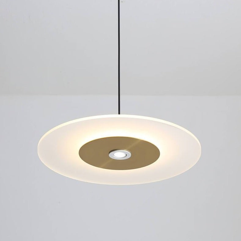 Modern Minimalist Acrylic Gold Round Shape 1-Light LED Pendant Light